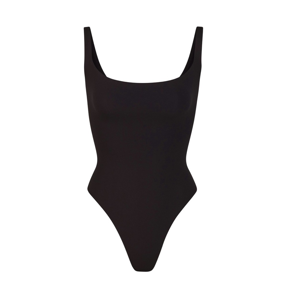 SKIMS Fits Everybody Square Neck Bodysuit Onyx Black Small S - Picture 4 of 7